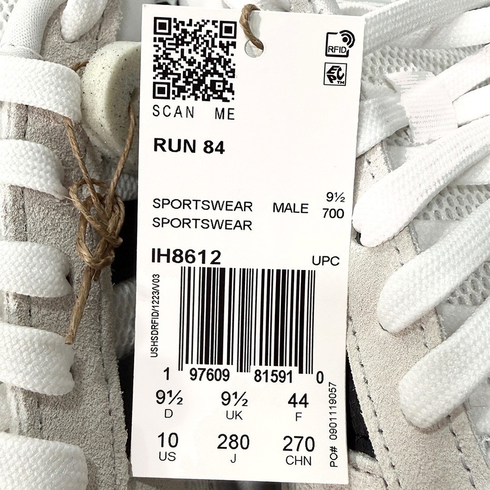 Adidas Run 84  Shoes / Sneakers - NEW Mens 10 Cloud White / Black - #49115-OFCL - Picture 5 of 5